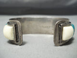 Heavy Opulent Vintage Native American Navajo Blue Diamond Turquoise Sterling Silver Bracelet-Nativo Arts