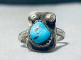 Outstanding Vintage Native American Navajo Morenci Turquoise Sterling Silver Ring-Nativo Arts