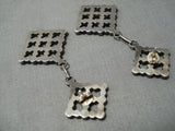 Fabulous Vintage Navajo Turquoise Sterling Silver Native American Earrings-Nativo Arts