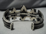 Famous Mystery Artist Vintage Native American Navajo Turquoise Sterling Silver Bracelet Old-Nativo Arts