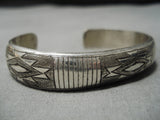 Detailed!! Vintage Navajo Sterling Silver Native American Bracelet Old-Nativo Arts