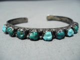 Marvelous Vintage Native American Zuni Cerrillos Turquoise Sterling Silver Bracelet Old-Nativo Arts
