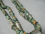 Native American Striking Vintage Santo Domingo Royston Turquoise Sterling Silver Necklace Old-Nativo Arts