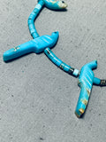 Native American One Of The Best Ever Vintage Santo Domingo Turquoise Sterling Silver Necklace-Nativo Arts