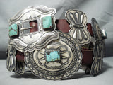 One Of Best Vintage Native American Navajo Green Turquoise Sterling Silver Concho Belt-Nativo Arts