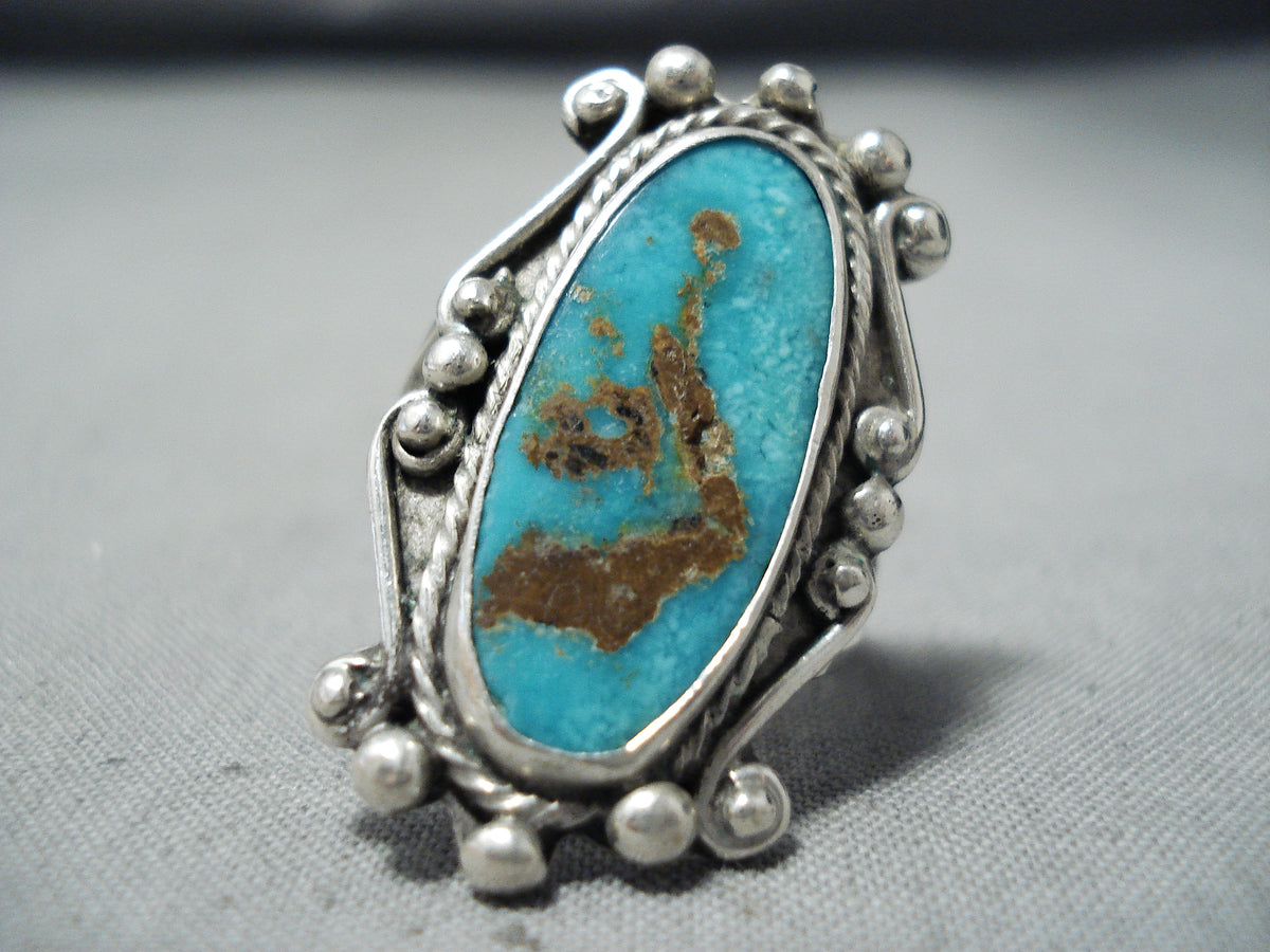 Viola Calavaza Vintage Zuni Native American Turquoise Sterling Silver ...