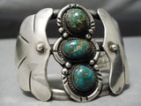 Heavy Huge Vintage Native American Navajo Royston Turquoise Sterling Silver Bracelet Old-Nativo Arts