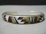 Important Vintage Native American Navajo Tommy Jackson Turquoise Sterling Silver Inlay Bracelet-Nativo Arts