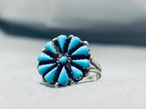 Adorable Vintage Native American Zuni Sleeping Beauty Turquoise Sterling Silver Ring-Nativo Arts