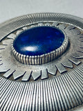 Gibson Nez Top 10 Artists Vintage Native American Navajo Lapis Sterling Silver Buckle-Nativo Arts
