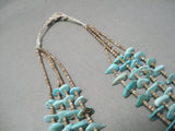 Superior Vintage Santo Domingo Native American Navajo Turquoise Jacla Necklace Old-Nativo Arts
