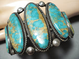 Gorgeous Vintage Native American Navajo Royston Turquoise Sterling Silver Bracelet Old-Nativo Arts