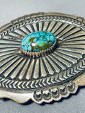 Native American One Of The Most Talented Female Silver Works Artist Turquoise Buckle-Nativo Arts