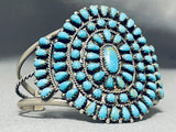 Magnificent Vintage Native American Navajo Turquoise Cluster Sterling Silver Bracelet-Nativo Arts