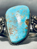 Important Early Vintage Native American Navajo Turquoise Sterling Silver Bracelet Old-Nativo Arts