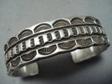 Heavy Signed Vintage Navajo Native American Sterling Silver Bracelet-Nativo Arts