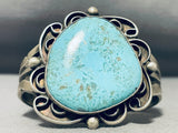 Heavy 90 Gram Native American Navajo Old Turquoise Sterling Silver Bracelet-Nativo Arts