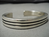 Important Vintage Navajo Stan Parker Sterling Silver Native American Bracelet-Nativo Arts