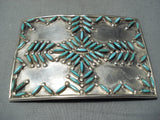 Best Vintage Native American Zuni Eleanor Weeka Turquoise Sterling Silver Buckle-Nativo Arts