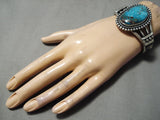 Famous Female Artist Native American Navajo Jeanette Dale Red Mountain Turquoise Silver Bracelet-Nativo Arts