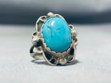 Wonderful Vintage Native American Navajo Red Mountain Turquoise Sterling Silver Ring-Nativo Arts