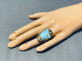 Rare Turquoise Native American #8 Sterling Silver Ring-Nativo Arts
