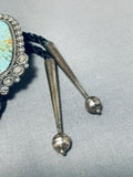 Rare Vintage Native American Navajo #8 Turquoise Sterling Silver Bolo Tie-Nativo Arts