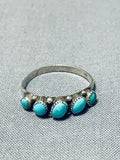 Sweet Vintage Native American Navajo Turquoise Sterling Silver Ring-Nativo Arts