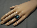 Incredible Vintage Hopi Bisbee Turquoise Sterling Silver Native American Ring-Nativo Arts