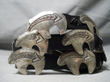 Exceptional Vintage Native American Navajo Sterling Silver Bears Concho Belt Old-Nativo Arts