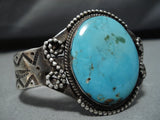 Amazing Vintage Navajo Sterling Silver Native American Turquoise Bracelet Cuff-Nativo Arts