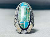 The Best Gil Nelson Vintage Native American Navajo Turquoise Inlay Sterling Silver Ring-Nativo Arts