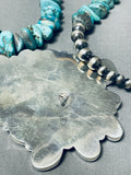 Majestic Native American Navajo Turquoise Sterling Silver Gigantic Necklace-Nativo Arts