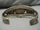 Stunning Vintage Native American Navajo 3-stone Royston Turquoise Sterling Silver Bracelet Old-Nativo Arts