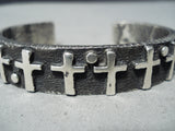 Fantastic Navajo Sterling Silver Crosses Bracelet Native American-Nativo Arts