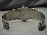 Early 1900's Vintage Native American Navajo Cerrillos Turquoise Sterling Silver Bracelet Old-Nativo Arts