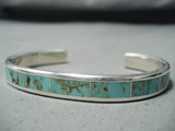 Dazzling Vintage Native American Zuni Cripple Creek Turquoise Sterling Silver Bracelet-Nativo Arts