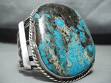 Best Biggest Vintage Native American Navajo Blue Diamond Turquoise Sterling Silver Bracelet-Nativo Arts