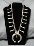 Rare 1930's Vintage Native American Navajo Sterling Silver Squash Blossom Necklace Old-Nativo Arts