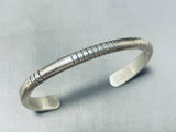 Rare Nez Vintage Native American Navajo Hand Tooled Sterling Silver Bracelet Cuff-Nativo Arts