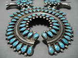 Amazing Vintage Native American Navajo Turquoise Sterling Silver Squash Blossom Necklace-Nativo Arts