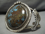 Superior Bisbee Turquoise Vintage Native American Navajo Sterling Silver Bracelet Old-Nativo Arts
