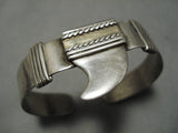 Striking Vintage Native American Navajo 18k Gold Sterling Silver Shark Bracelet Old-Nativo Arts