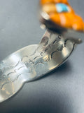 The Best Vintage Orange Shell Sterling Silver Turquoise Bracelet-Nativo Arts