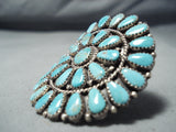 Huge Navajo Turquoise Cluster Sterling Silver Ring Native American-Nativo Arts