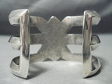 Heavy Thick!! Vintage Native American Navajo X Sterling Silver Bracelet Old-Nativo Arts
