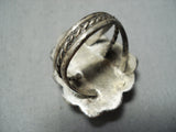 One Of The Best Vintage Native American Navajo Carico Lake Turquoise Sterling Silver Ring Old-Nativo Arts