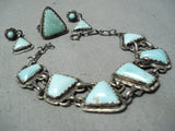 Dynamic Vintage Native American Navajo Royston Turquoise Sterling Silver Set Old-Nativo Arts