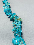 Chunky Dunky Nugget Vintage Native American Navajo Turquoise Sterling Silver Necklace-Nativo Arts