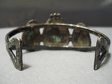 Chunky Very Old 1900's Vintage Native American Navajo Turquoise Sterling Silver Bracelet-Nativo Arts